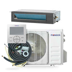 Pioneer® Quantum Ultra™ 9,500 BTU 19.6 SEER2 230V Ceiling Concealed Ducted Mini-Split Air Conditioner Inverter Heat Pump Full Set