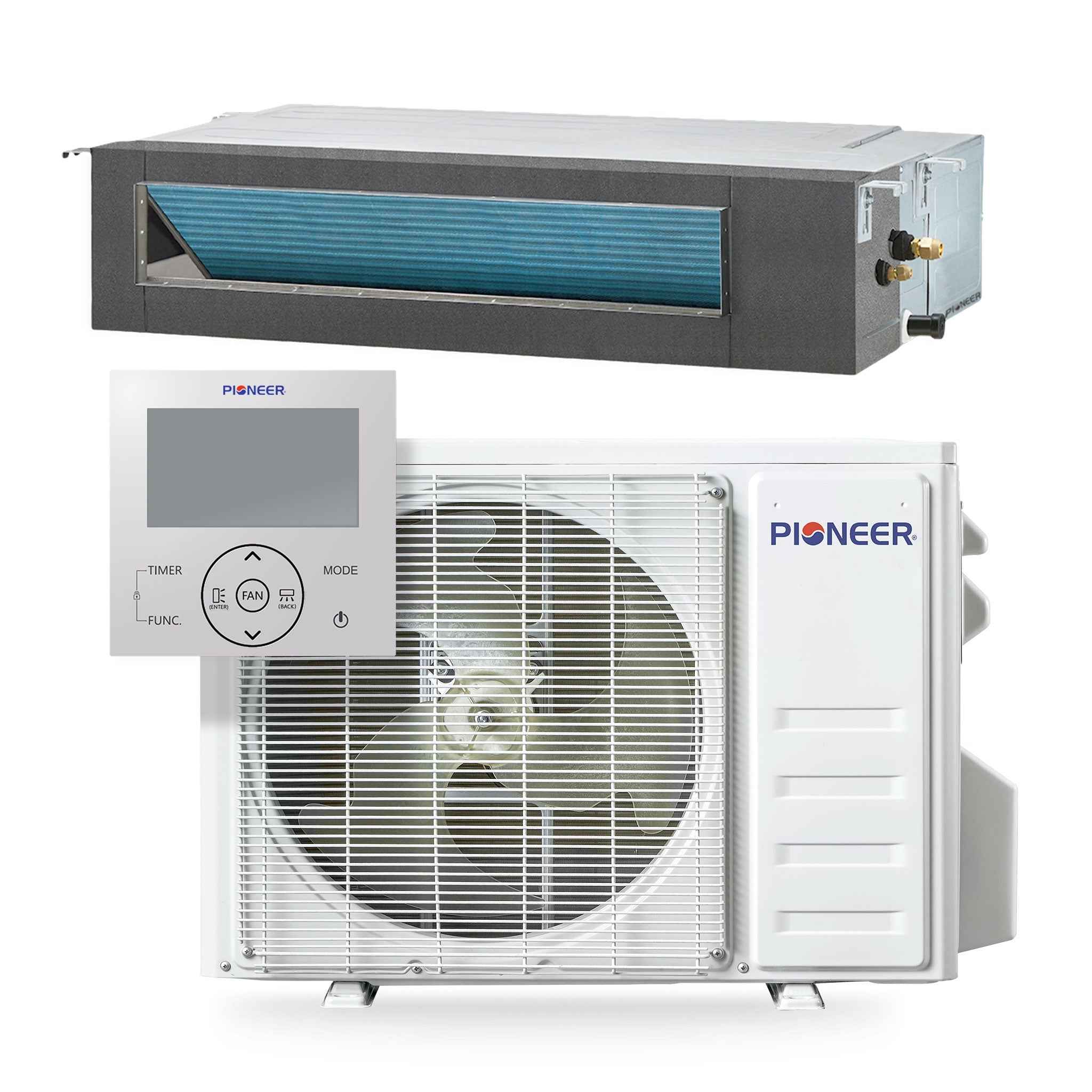 Pioneer® Quantum Ultra™ 22,000 BTU 19 SEER2 230V Ceiling Concealed Ducted Mini-Split Air Conditioner Inverter Heat Pump Full Set
