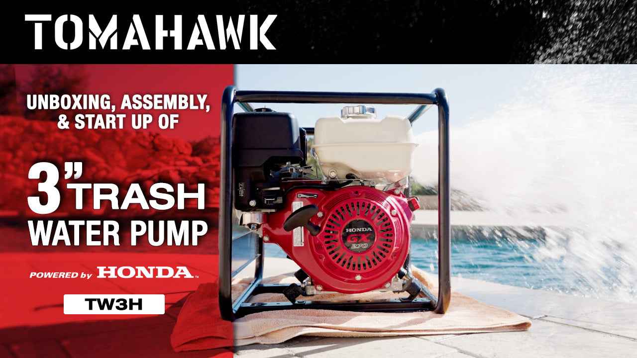 3 Inch Trash Water Pump 375 GPM 8 HP GX240 powered by Honda Portable Utility X-Series
