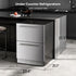 Kismile 24 Inch Built-In Double Drawer Refrigerator, 5.0 Cu.Ft Under Counter Beverage Fridge for Wine & Beer, Stainless Stee