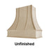 Wood Range Hood With Curved Strapped Front and Decorative Trim - 30" 36" 42" 48" 54" and 60" Widths Available