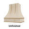 Wood Range Hood With Curved Front, Brass Strapping and Buttons - 30", 36", 42", 48", 54" and 60" Widths Available