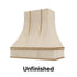 Wood Range Hood With Curved Front, Brass Strapping and Buttons - 30", 36", 42", 48", 54" and 60" Widths Available