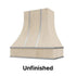 Wood Range Hood With Curved Front, Silver Strapping and Block Trim - 30", 36", 42", 48", 54" and 60" Widths Available