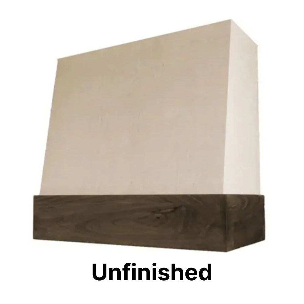 Wood Range Hood With Angled Front and Walnut Band - 30