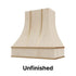 Wood Range Hood With Curved Front and Brass Strapping and Flat Trim - 30" 36" 42" 48" 54" and 60" Widths Available