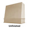 Wood Range Hood With Angled Front and Decorative Trim - 30", 36", 42", 48", 54" and 60" Widths Available