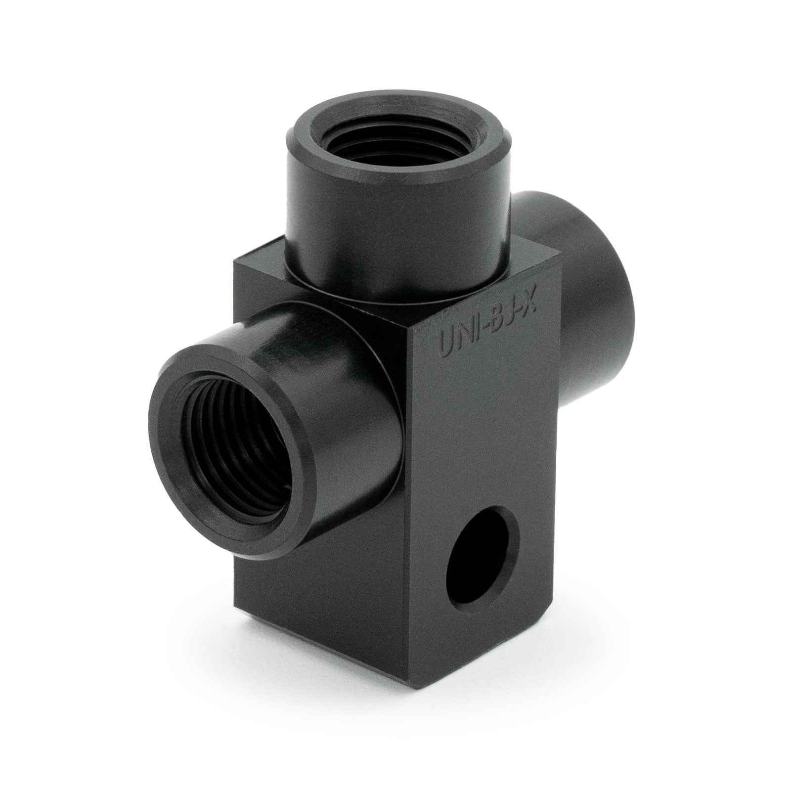 M10 x 1.00 Female T-Piece Adapter with 6mm Mounting Hole HEL Aluminium
