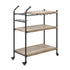 Oak & Sandy Black Serving Cart with 3-Tier Storage – Brantley