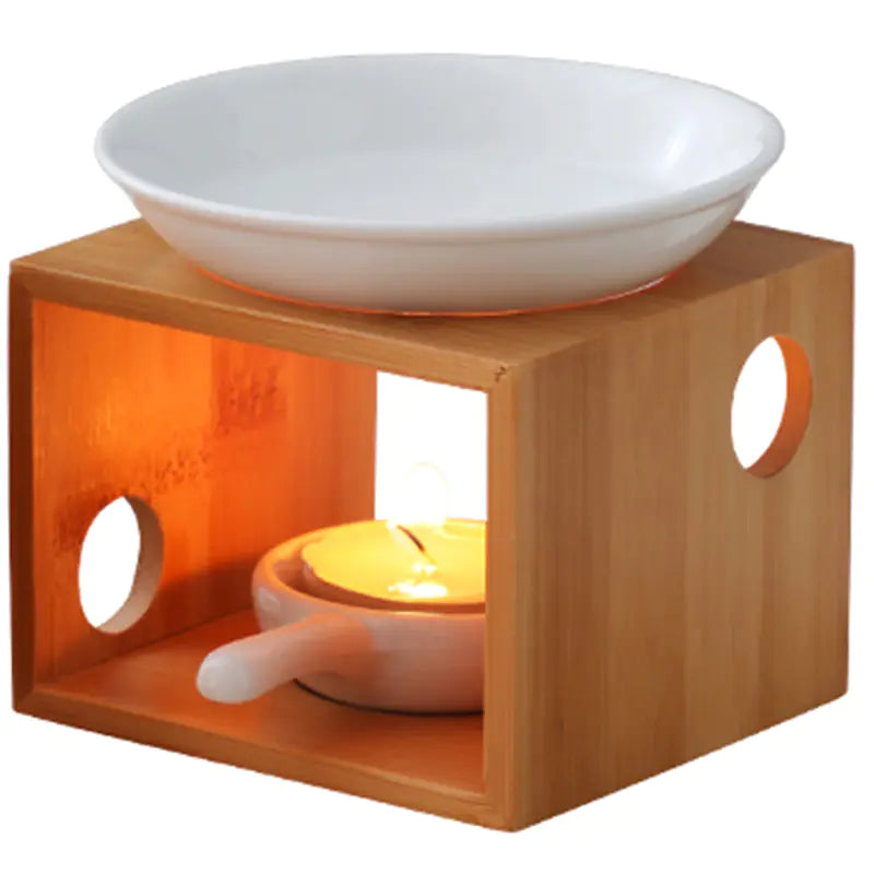 Bamboo Aroma Diffuser and Candle Holder for Home