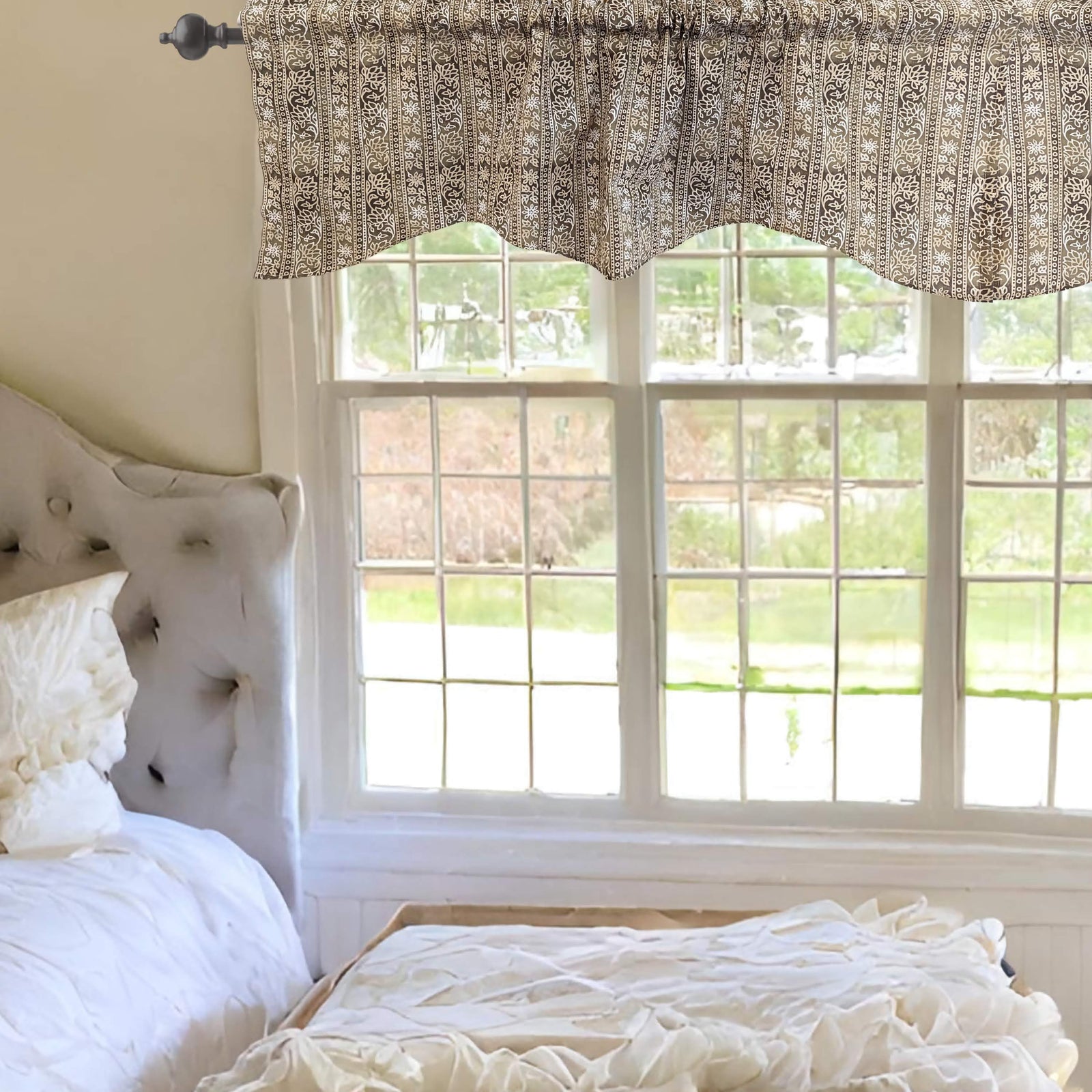 DaDa Bedding Moroccan Paisley Filigree Floral Window Curtain Valance - 18