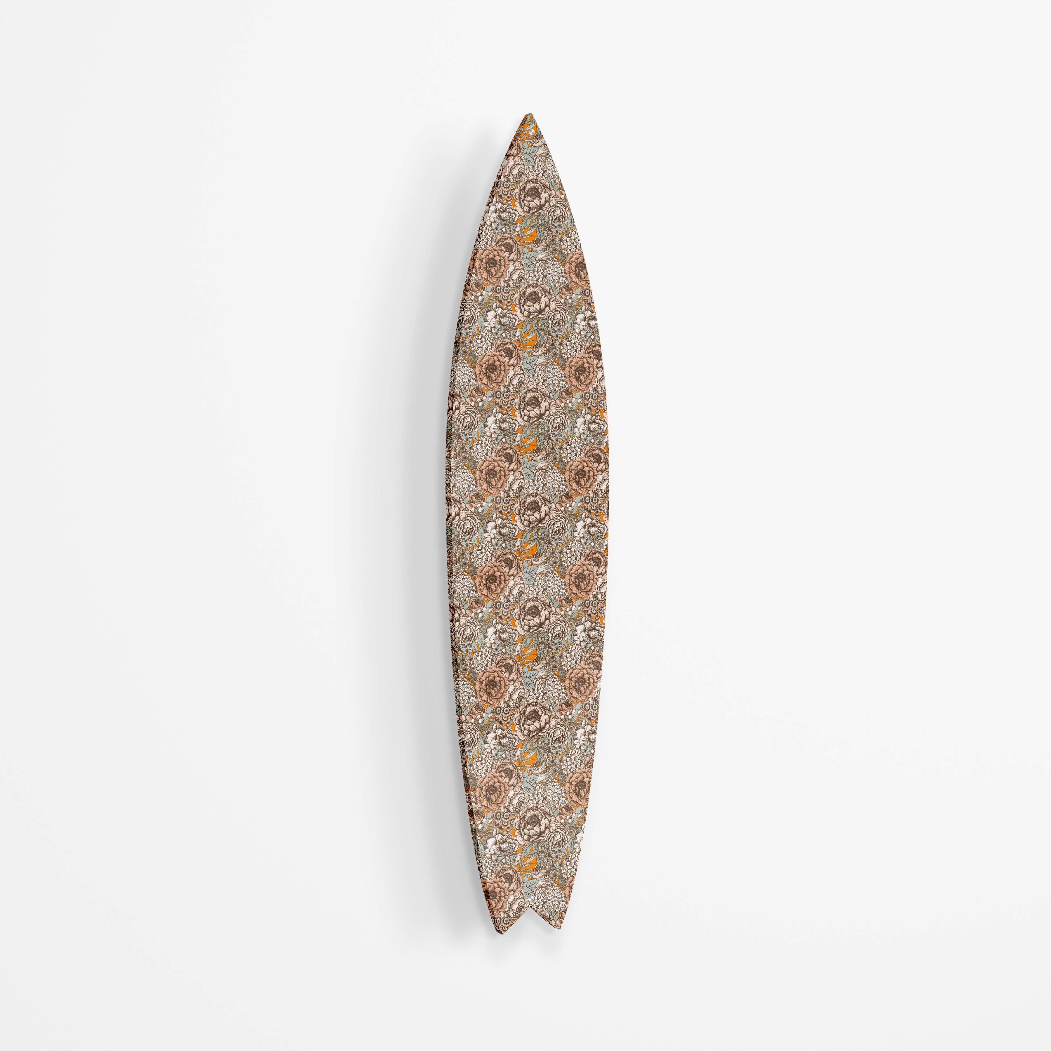 Vintage Peonies and Leaves Acrylic Surfboard Wall Art
