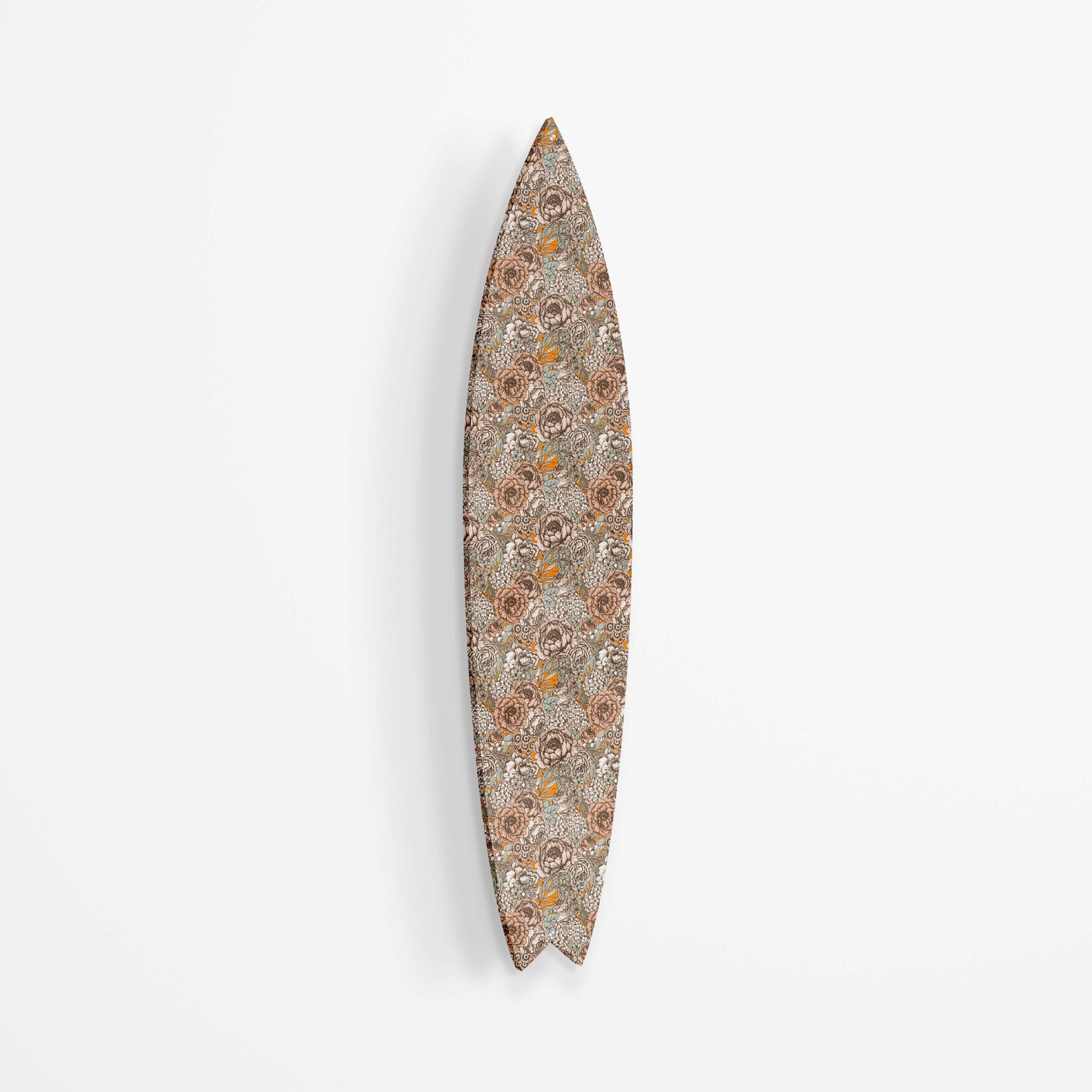 Vintage Peonies and Leaves Acrylic Surfboard Wall Art