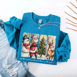 Vintage Santa Sweatshirt Wonderful Time Christmas Crewneck