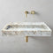 Calacatta Viola Gold Marble Wall-mount Bathroom Sink Horizontal Fluted (W)16" (L)36" (H)5"