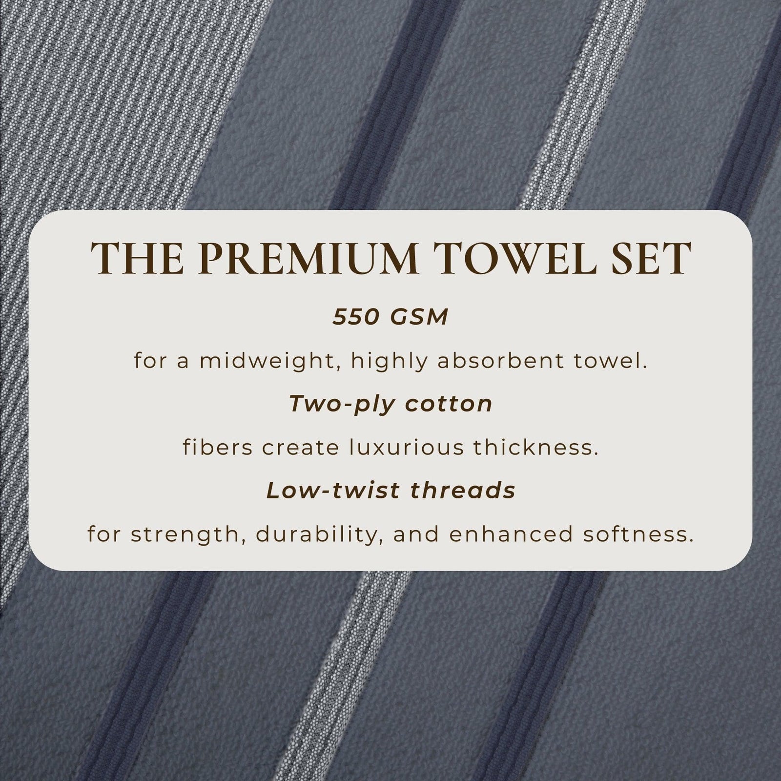Decorative Cotton Stripe Bath Towel Set - Noelle Collection