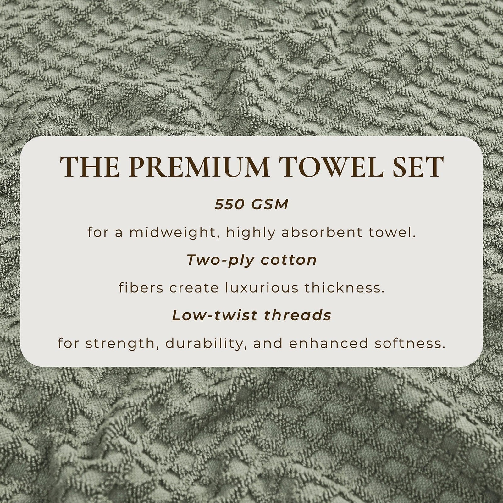 Cotton Diamond Waffle Weave Bath Towel Set - Grayson Collection