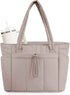 Quilted Puffer Tote Bag with Laptop Sleeve & Cup Holder 20L Travel Work