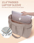 Quilted Puffer Tote Bag with Laptop Sleeve & Cup Holder 20L Travel Work