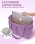Quilted Puffer Tote Bag with Laptop Sleeve & Cup Holder 20L Travel Work