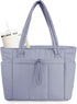 Quilted Puffer Tote Bag with Laptop Sleeve & Cup Holder 20L Travel Work