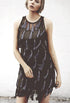 Flapper Chic Tassel Dress in Black + Sapphire