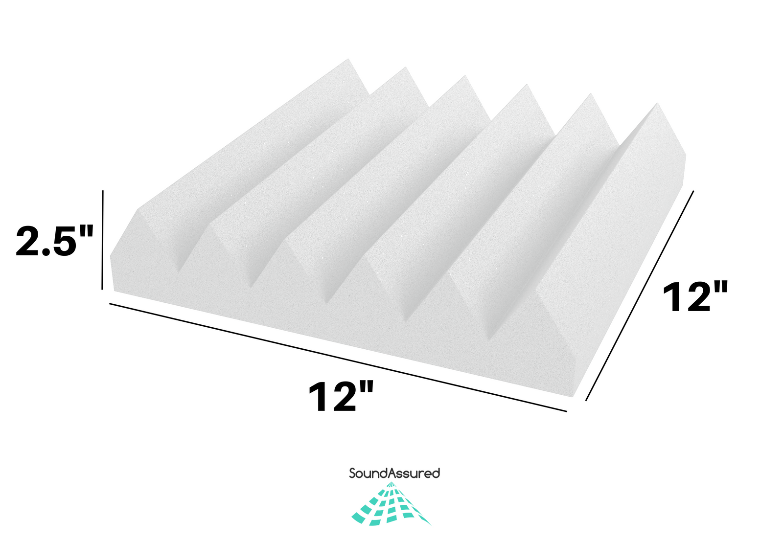 White Acoustic Foam Panels - 12x12x2.5