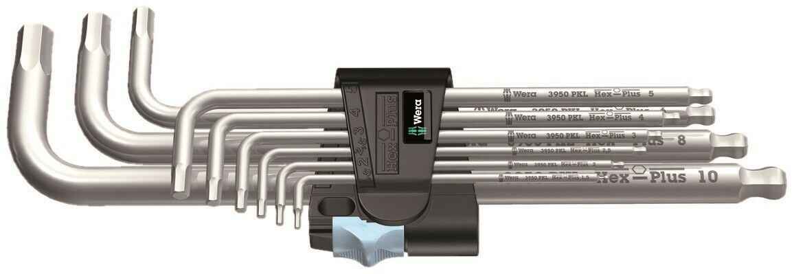 Wera 3950/9 Hex-Plus 1 SB Stainless Steel L-Key Set Metric 9 Pieces 05073544001