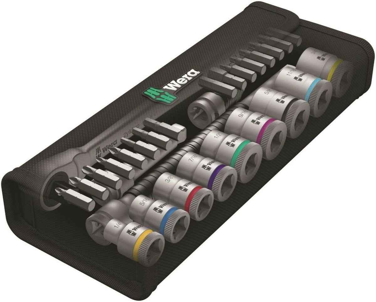 Wera 8100 SB 11 Zyklop Metal Switch Socket Wrench Set 3/8