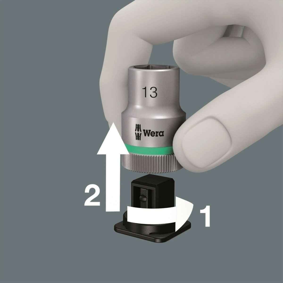 Wera 8100 SB 11 Zyklop Metal Switch Socket Wrench Set 3/8" Drive SAE 05004051001