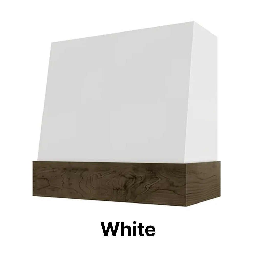 Wood Range Hood With Angled Front and Walnut Band - 30