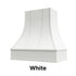 Wood Range Hood With Curved Strapped Front and Block Trim - 30", 36", 42", 48", 54" and 60" Widths Available