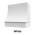 Wood Range Hood With Sloped Front and Decorative Trim - 30", 36", 42", 48", 54" and 60" Widths Available