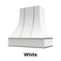 Wood Range Hood With Curved Front, Silver Strapping and Block Trim - 30", 36", 42", 48", 54" and 60" Widths Available