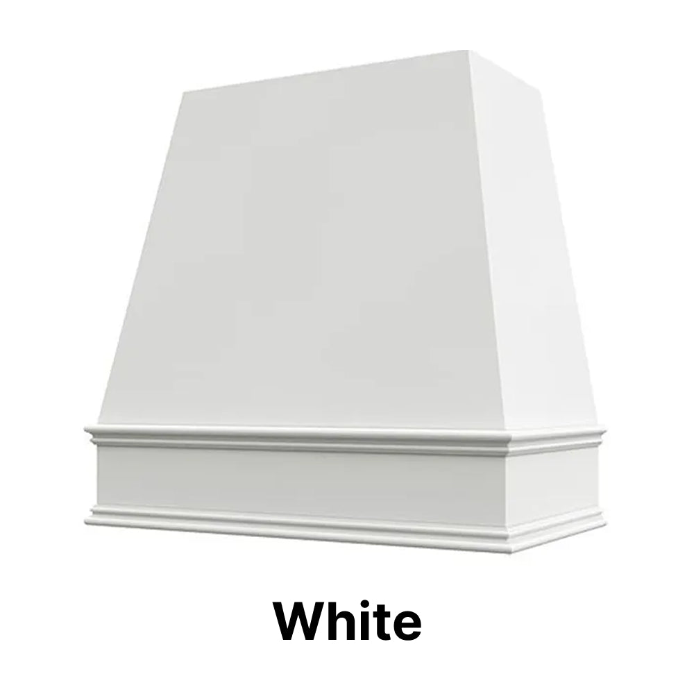 Wood Range Hood With Tapered Front and Decorative Trim - 30