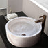 Natural Stone White Limestone Vessel Sink Polished (D)16" (H)6"