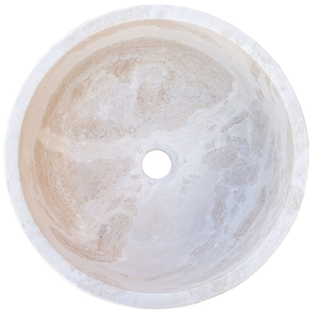 Natural Stone White Limestone Vessel Sink Polished (D)16