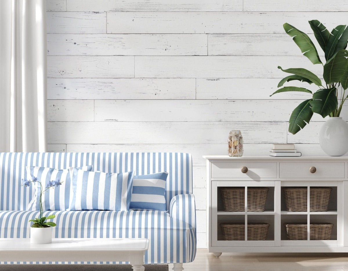 Rustic Originals 1/4 in. x 5.1 in. Real Wood Easy Install Wall Panels - Picket Fence (20 Sq. Ft.)