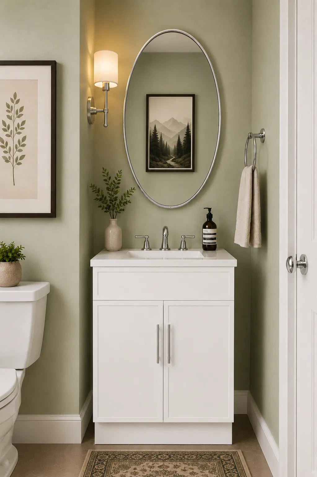24 Inch White Slim Shaker Single Sink Bathroom Vanity