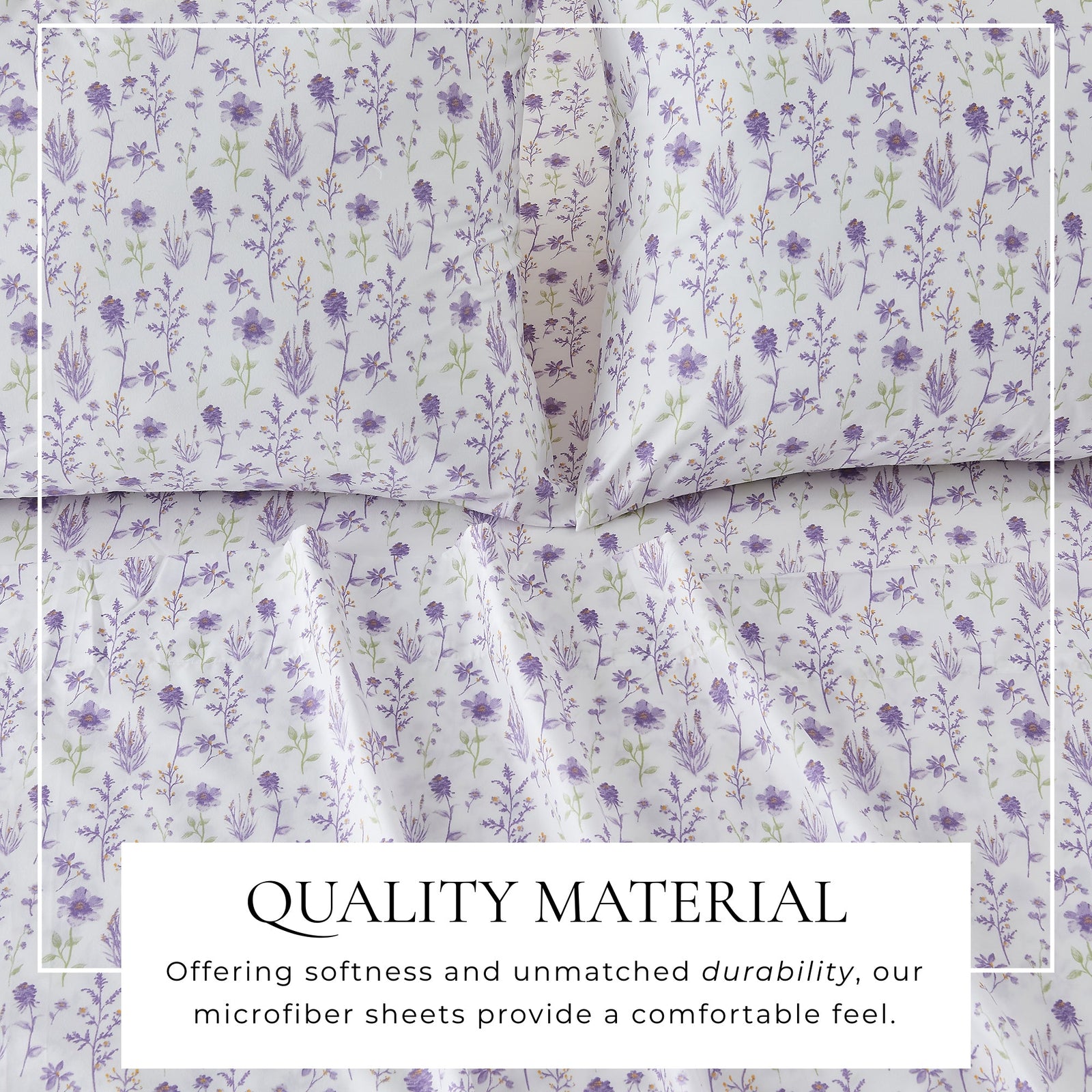 4 Piece Watercolor Floral Microfiber Sheet - Delia Collection