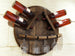 Wine Rack Wall Mount - Wine Barrel Head Bottle-Glass Display - Rustic Wall Wine Rack - Unique Wine Barrel Decor - Tundra Globe
