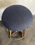 Dark Navy Blue Oak Barrel Bar Stool - Memory Foam Upholstery - Whiskey Barrel Stave Pub Stool - Counter Height - Handmade Wine Barrel Chair