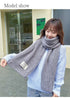 Winter Simple Soft Colorful Knitted Wool Scarf Solid Warm Scarves Lightweight Casual Couple Muffler Striped Elegant Hijab Cashmere Scarf Neck Scarf Christmas Gift For  Women