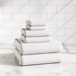 Cotton Border-Stitched 6-Piece Towel Set - Valery Collection