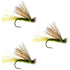 3 Pack Olive X Caddis Emerging Caddis Adult Trout Dry Fly - Hook Size 18