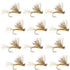 Tan X Caddis Emerging Caddis Adult Trout Dry Fly - 1 Dozen Flies Hook Size 14