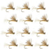 Tan X Caddis Emerging Caddis Adult Trout Dry Fly - 1 Dozen Flies Hook Size 18