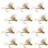 Tan X Caddis Emerging Caddis Adult Trout Dry Fly - 1 Dozen Flies Hook Size 16