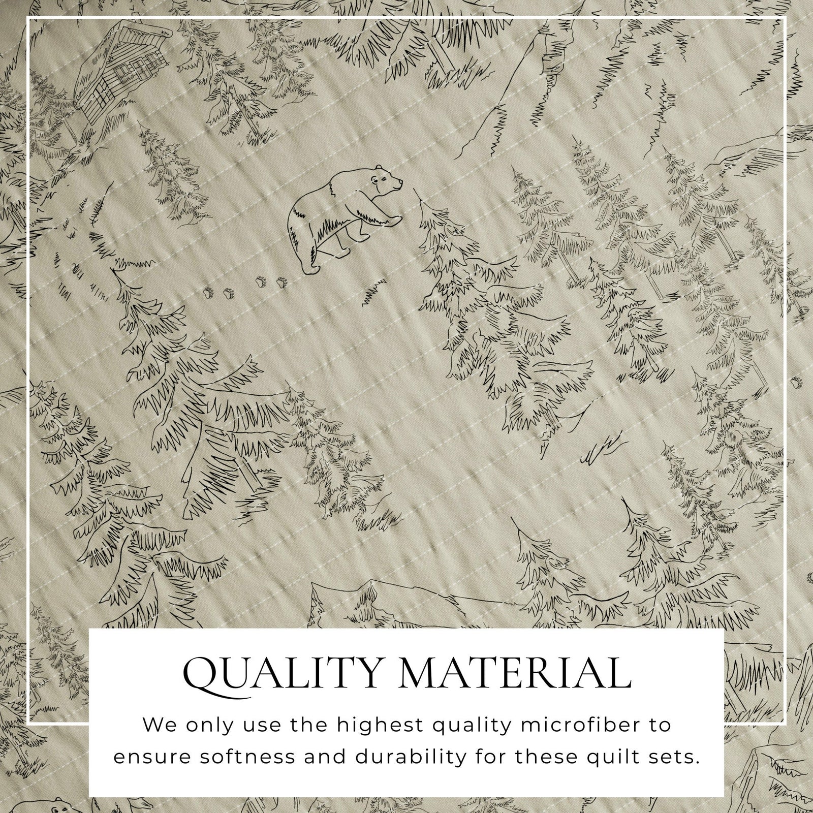 3 Piece Lodge Printed Quilt - Moonlight Ridge