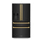 ZLINE Autograph Edition 36" 4-Door French Door Refrigerator, Water, Ice Dispenser, Black Stainless Steel, Polished Gold Square Handles RFMZ-W-36-BS-FG